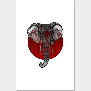 Red Stripes Elephant Posters and Art